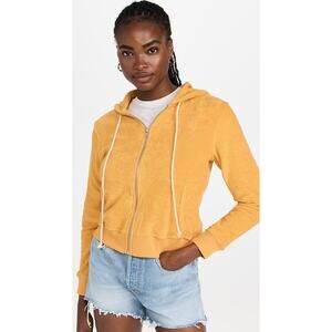 RE/DONE golden yellow terry full zip hoodie